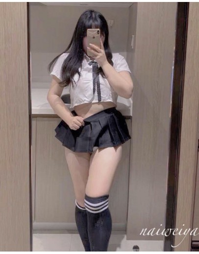                                                          【Preorder】40kg-90kg Mini-Skirt Shirt Sexy Lingeries Set