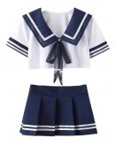                                                          【Preorder】60kg-90kg Navy Cosplay School Skirt Style