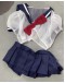                                                          【Preorder】40kg-90kg Cosplay Style Navy Pleated Skirt Plus Set