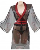                                                          【Preorder】40kg-60kg Red Black Grenadine Kimono Set