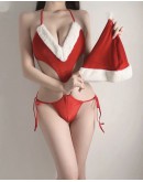                                                                【READY STOCK】40kg-65kg Xmas Christmas Velvet Body-Suit + Hats Set