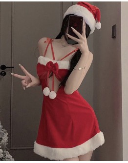                                                                【READY STOCK】40kg-60kg Christmas Dress With Hats+ T-Back