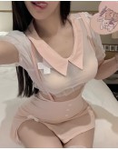                                                          【Preorder】40kg-55kg Baby Pink Cosplay Jumpsuit Dress Sexy Lingeries