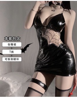                                                          【Preorder】40kg-55kg Faux Leather Backless Sexy Lingeries