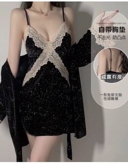                                                          【Preorder】40kg-65kg Lurex Silvery Lace Pajamas Dress/ Kimono