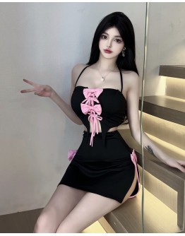                                                          【Preorder】40kg-55kg Fitted Pink Ribbon Sexy Lingeries Dress