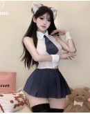                                                          【Preorder】40kg-55kg White Skirt Grey Skirt Sexy Lingerie Set