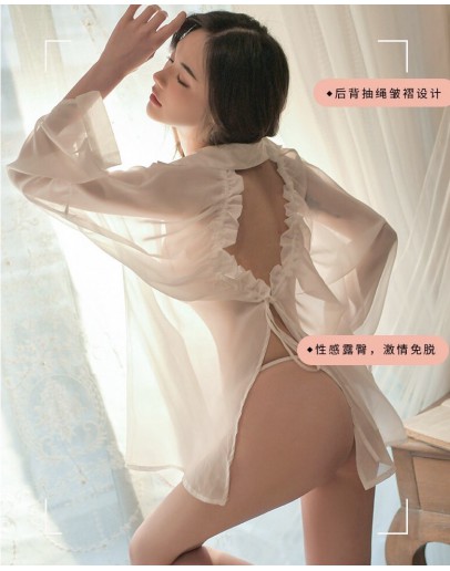                                                                【READY STOCK】40kg-100kg Backless Over-Size Thin Pajamas Shirt