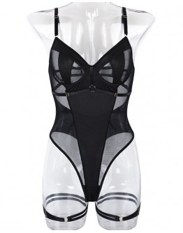                                                          【Preorder】S-L Underwire Cut-Out Metal Body-Suit Grenadine Set