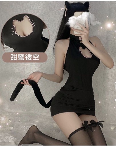                                                          【Preorder】40kg-55kg Kitty Fitted Tail Sexy Lingeries Set