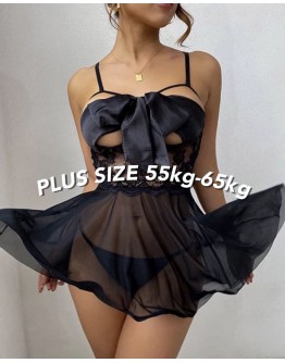                                                                【READY STOCK】Plus Size 2XL Ribbon Dress + Free T-Back