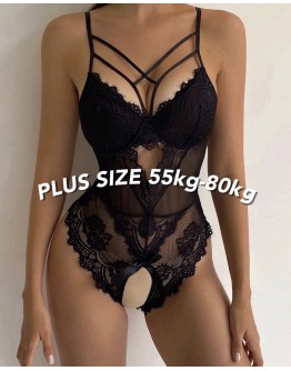                                                                【READY STOCK】55kg-80kg Plus Camisole Lace Body-Suit