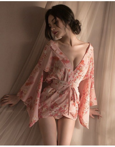                                                          【Preorder】Kitty Flora Kimono Pajamas Set