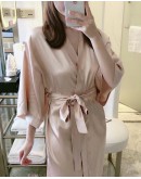                                                          【Preorder】Ice-Silk Long-Line Kimono Pajamas