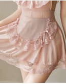                                                                【READY STOCK】Thin Lace Back-Less Pajamas Dress