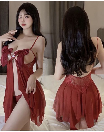                                                                【READY STOCK】40kg-65kg Ribbon Camisole Dress+ T-Back