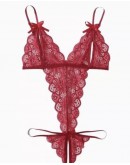                                                                【READY STOCK】40kg-100kg Plus Lace Body-Suit Sexy Lingeries