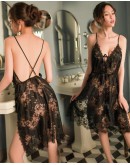                                                                【READY STOCK】40kg-100kg V-Neck Camisole Lace Pajamas Set