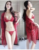                                                                【READY STOCK】40kg-55kg Flora Kimono + Bikini Set