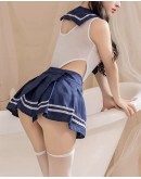                                                                【PREORDER】40kg-55kg White Navy Body-Suit Skirt Set