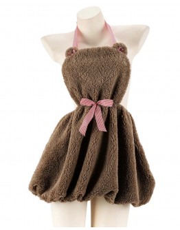                                                                【PREORDER】40kg-60kg Velvet Brown Bear Apron Dress