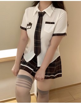                                                          【Preorder】50kg-95kg Cos Plus Necktie Checked Shirt Set