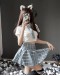                                                          【Preorder】40kg-55kg Blue Checked Necktie Cos Skirt Sexy Lingeries Set