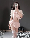                                                          【Preorder】40kg-55kg Cos Pinky Ribbon Tops + Skirt