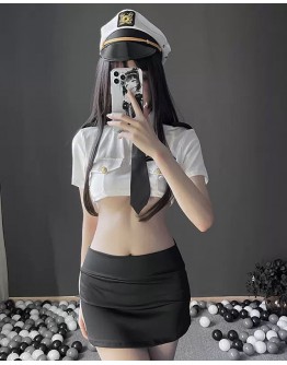                                                          【Preorder】40kg-55kg Cos Navy Hat Tops Skirt +T-Back Set