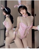                                                          【Preorder】40kg-55kg Pinky Rabbit Hairband Body-Suit Set