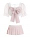                                                          【Preorder】40kg-55kg Cos Pinky Ribbon Tops + Skirt