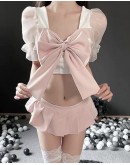                                                          【Preorder】40kg-55kg Cos Pinky Ribbon Tops + Skirt