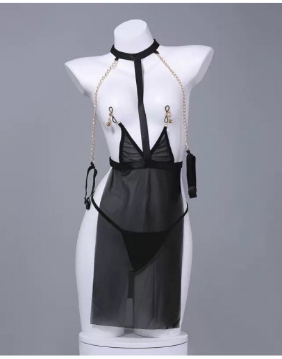                                                          【Preorder】40kg-50kg Sexy Lingeries Necklace Bracelet Set+T-Back