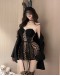                                                          【Preorder】40kg-70kg Pad Underwire Leopard Patterned Fitted Dress+ Stockings