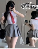                                                          【Preorder】40kg-55kg Red Necktie Shirt + Skirt Sexy Lingeries Set