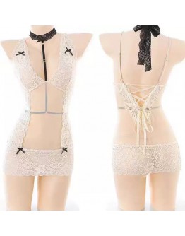                                                          【Preorder】40kg-70kg Halter-Neck Lace Thin Grenadine Pajamas Dress