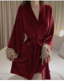                                                          【Preorder】40kg-65kg Red Velvet Bling Bling Silver Dress/ Kimono