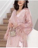                                                         【Preorder】40kg-70kg Silk V-Neck Long-Line Kimono Pajamas