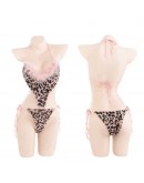                                                          【Preorder】40kg-55kg Leopards Patterned Hairband Body-Suit Velvet Set