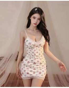                                                          【Preorder】40kg-55kg Pinky Flowers Patterned Pajamas Dress Pads +T-Back