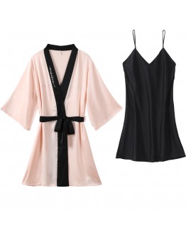                                                          【Preorder】40kg-70kg Ice Silk Kimono + Pajamas Dress