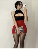                                                          【Ready Stock】40kg-55kg Cut-Out Fitted Pajamas Dress