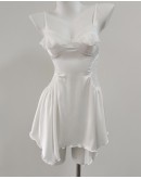                                                          【Preorder】40kg-55kg Ice Silk Lace Backless Pajamas