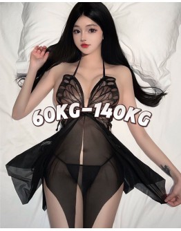                                                          【Ready Stock】60kg-140kg Thin Asymmetrical Butterfly Night Dress