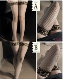                                                                         【Preorder】40kg-60kg Fishnet Leopards Patterned Stockings