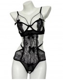                                                                         【Preorder】40kg-55kg Cut-Out Black Lace Body-Suit