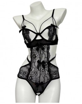                                                                         【Preorder】40kg-55kg Cut-Out Black Lace Body-Suit