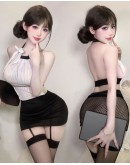                                                          【Preorder】40kg-55kg Halter-Neck Backless Fitted Dress Set