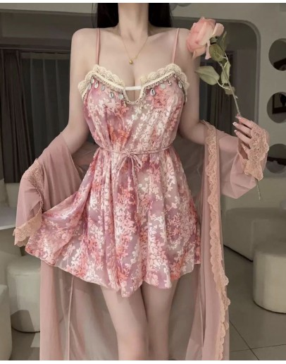                                                          【Preorder】40kg-65kg Flora Pads Dress/ Kimono Outwear