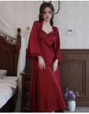                                                          【Preorder】35kg-75kg Ice Silk Camisole Pajamas Dress / Long Kimono